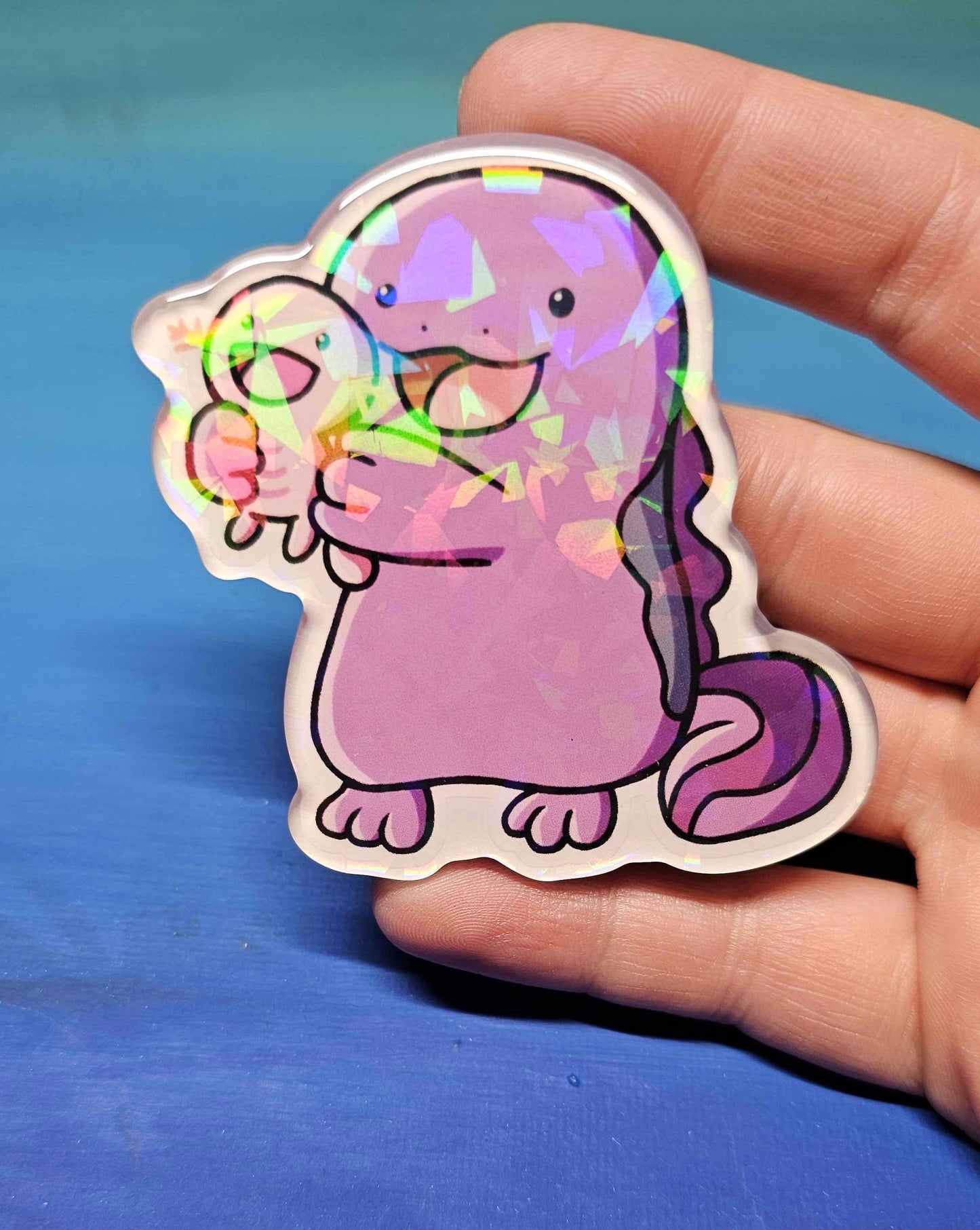 Shiny Quagsire Holding Wooper Magnet