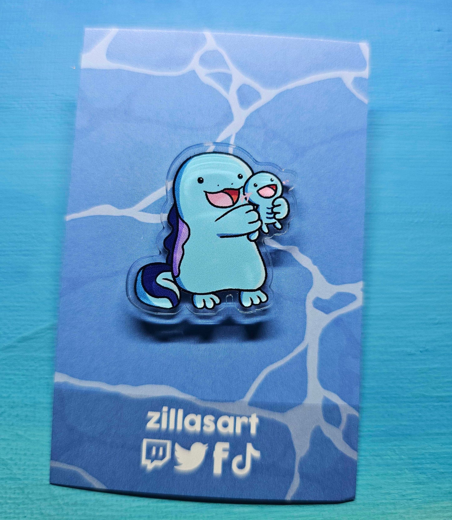 Quagsire Holding Wooper Pin 30mm