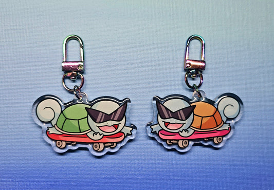 Double-Sided Squirtle Skateboard Charm