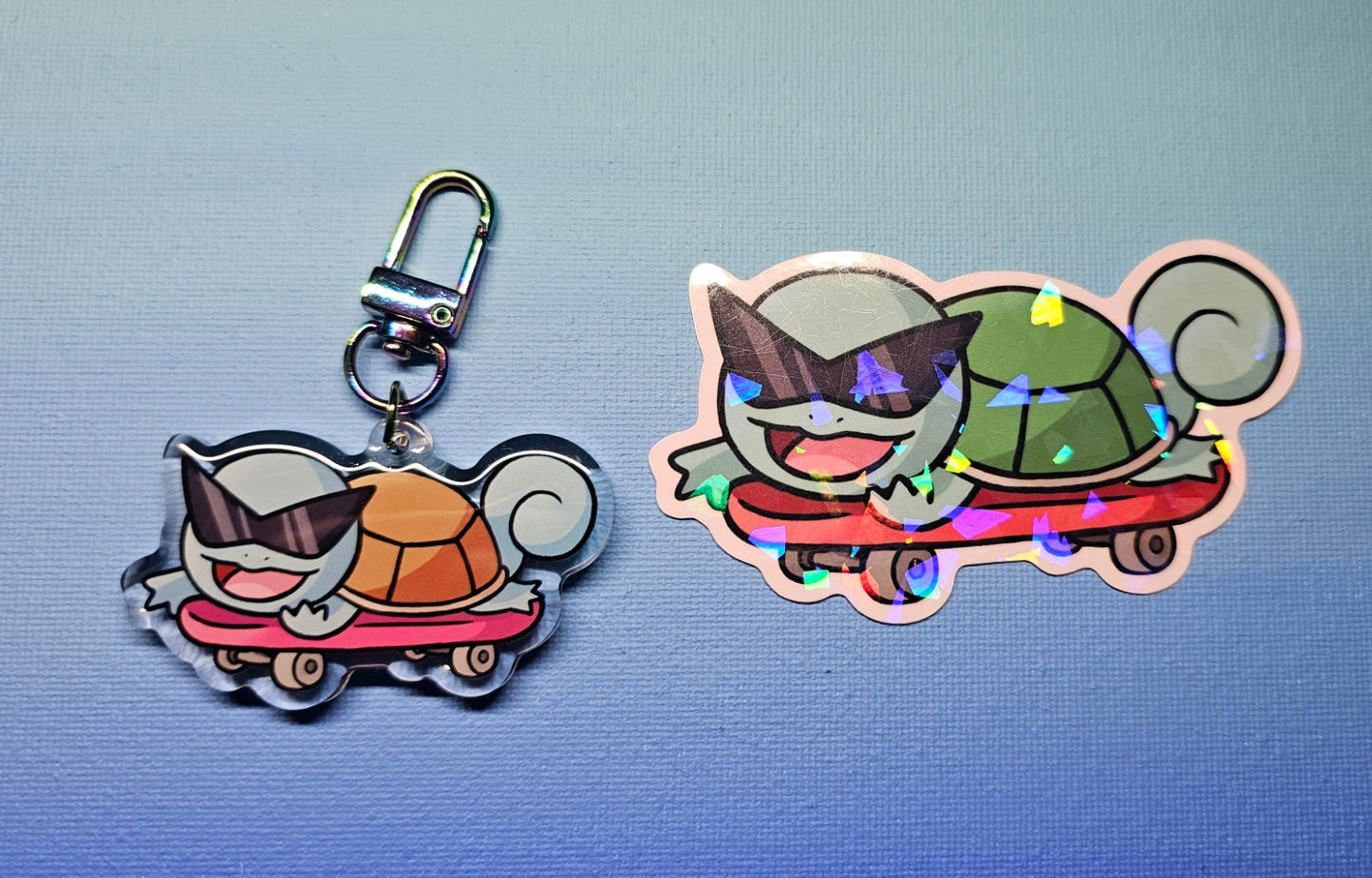 Double-Sided Squirtle Skateboard Charm