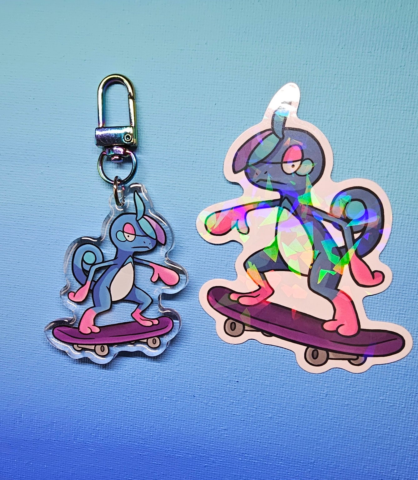 Double-Sided Drizzile Skateboarder Charm