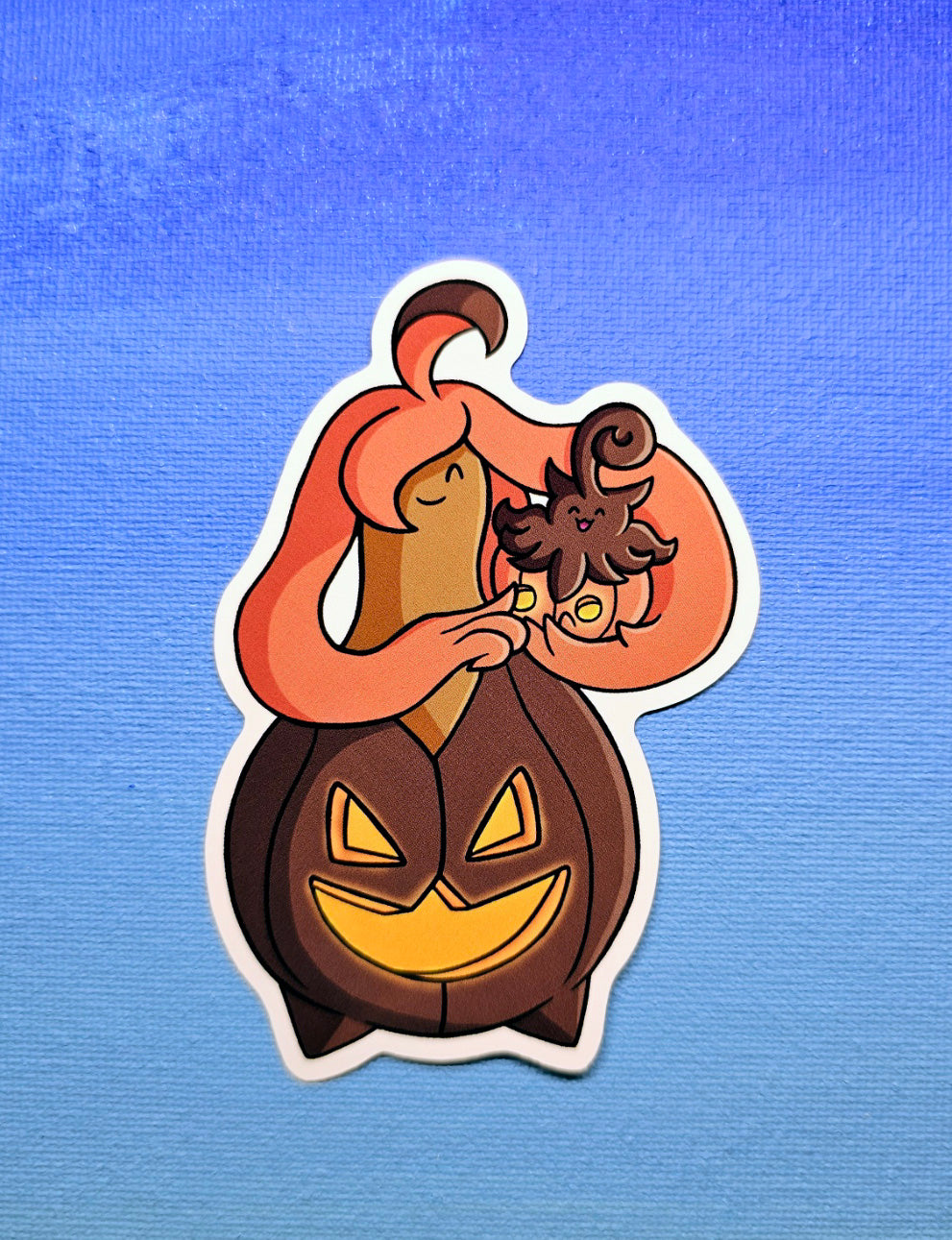 Gourgeist holding Pumpkaboo Sticker