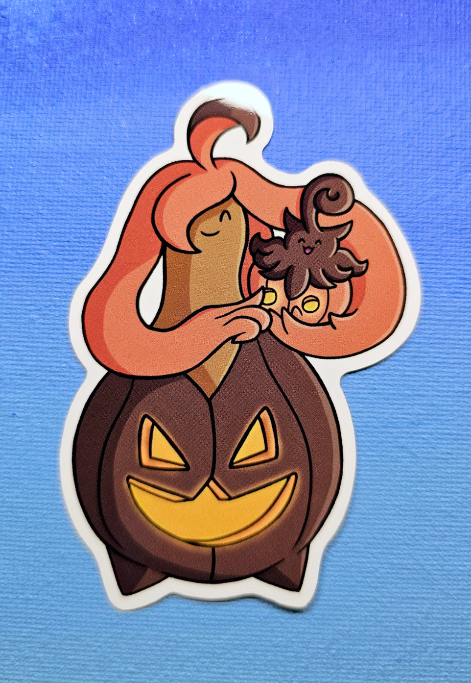 Gourgeist holding Pumpkaboo Sticker
