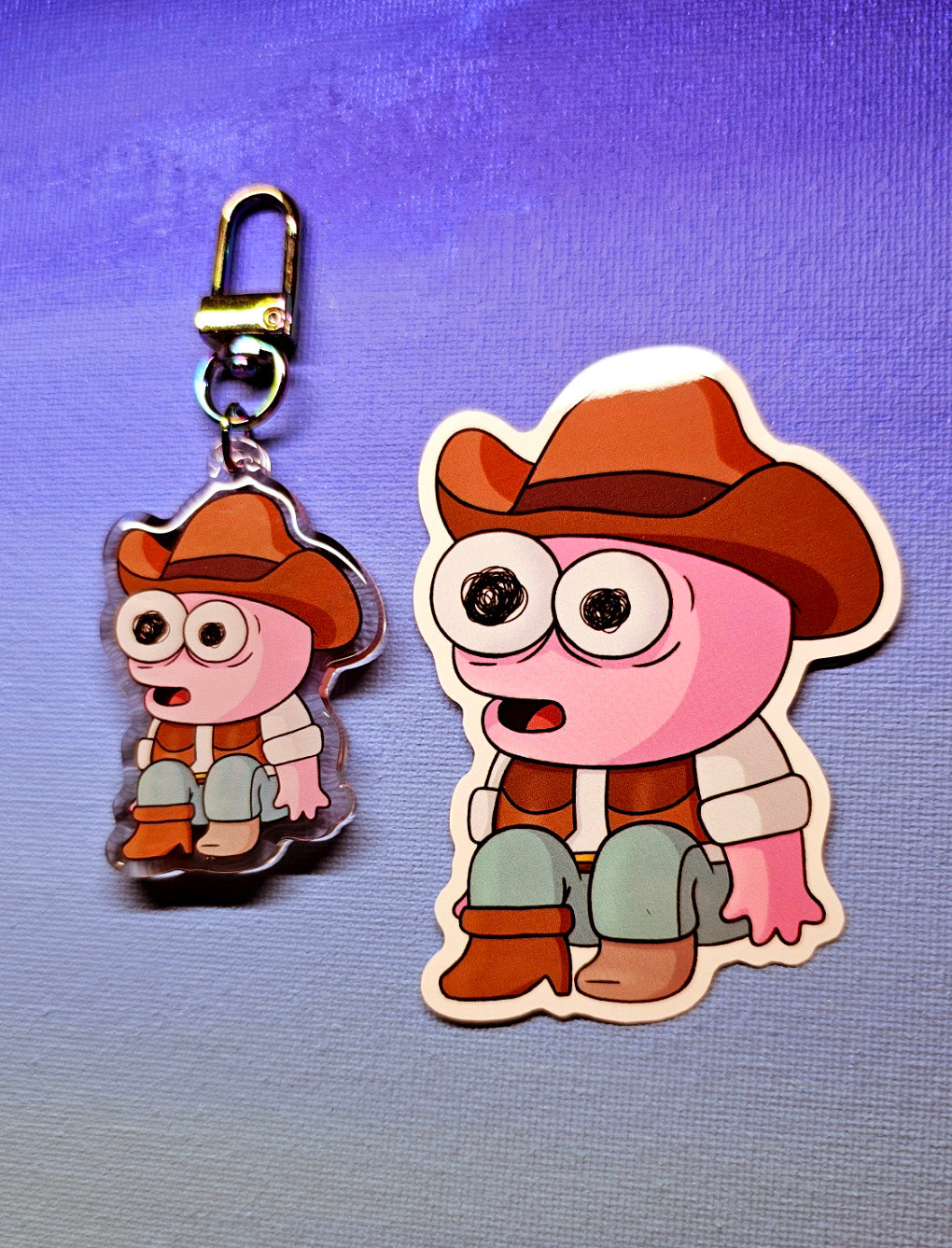 Double-Sided Smiling Friends Pim Cowboy Charm