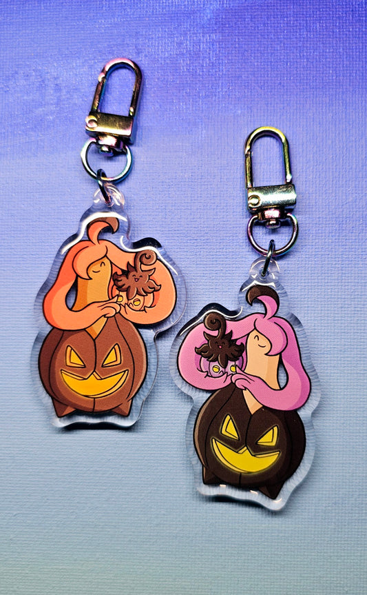 Double-Sided Gourgeist Cuddling Pumpkaboo Charm