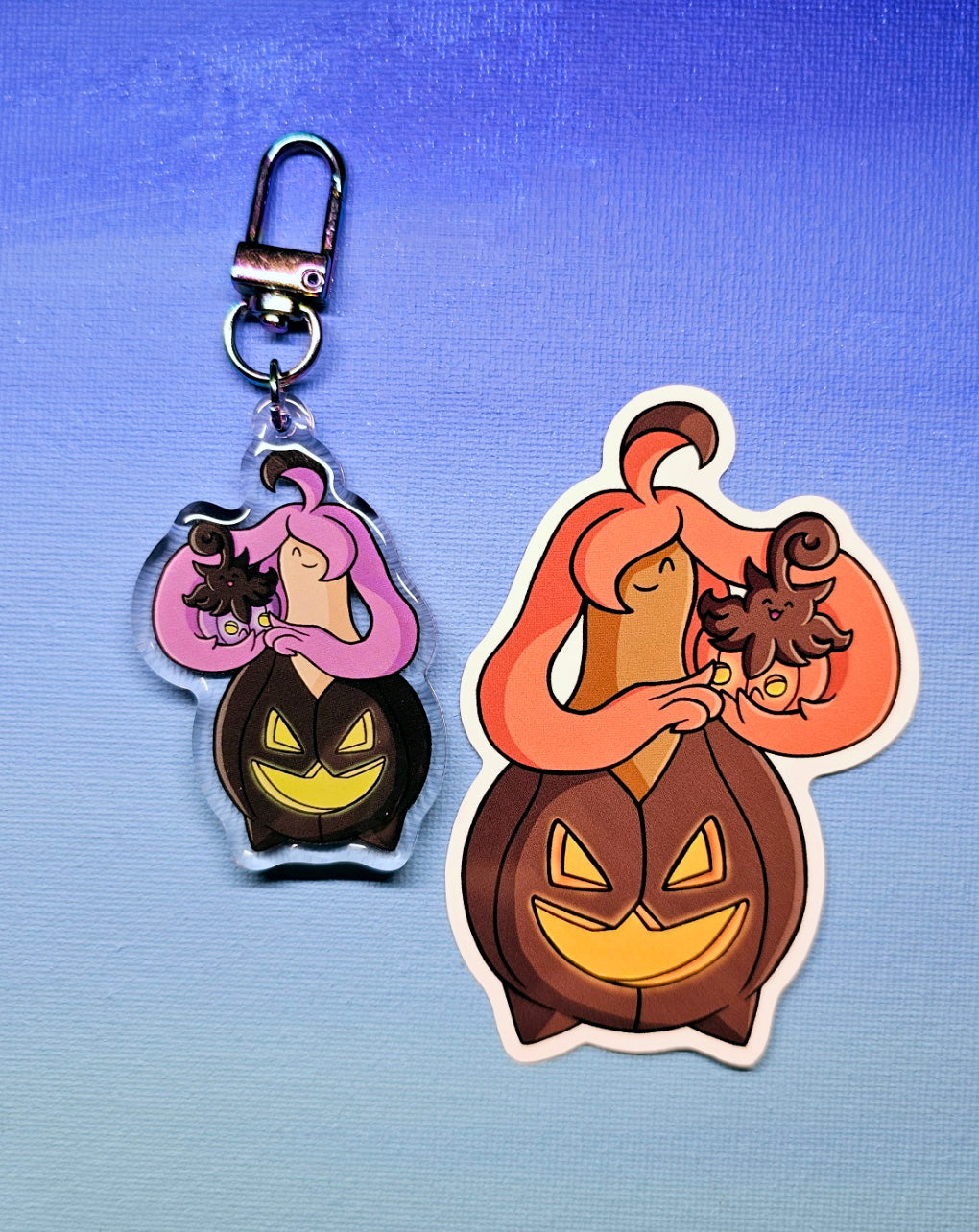Double-Sided Gourgeist Cuddling Pumpkaboo Charm