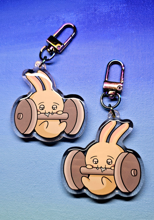 Double-Sided Usagi Eating a Dumbbell Charm