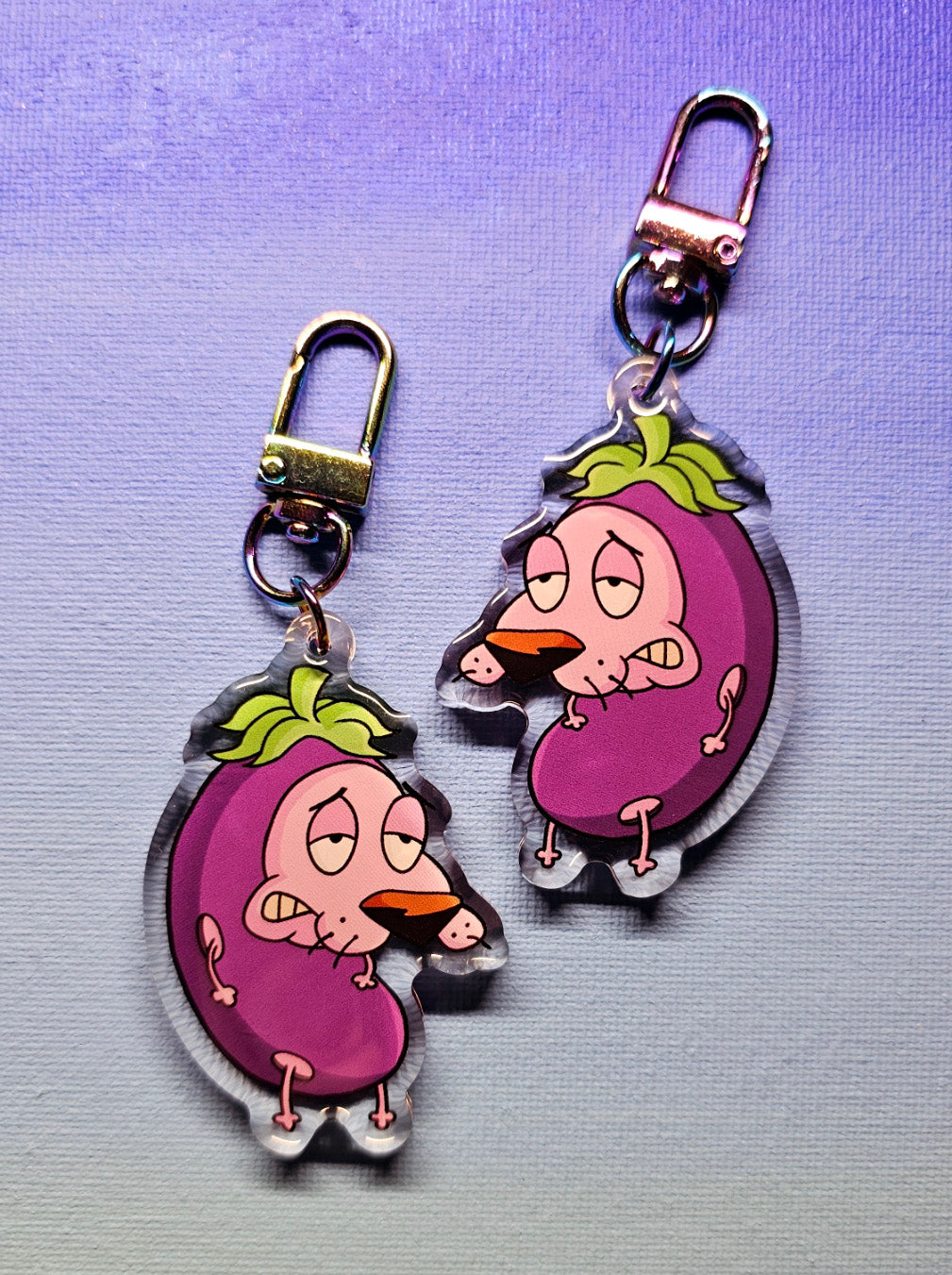 Double-Sided Courage the Cowardly Eggplant Charm