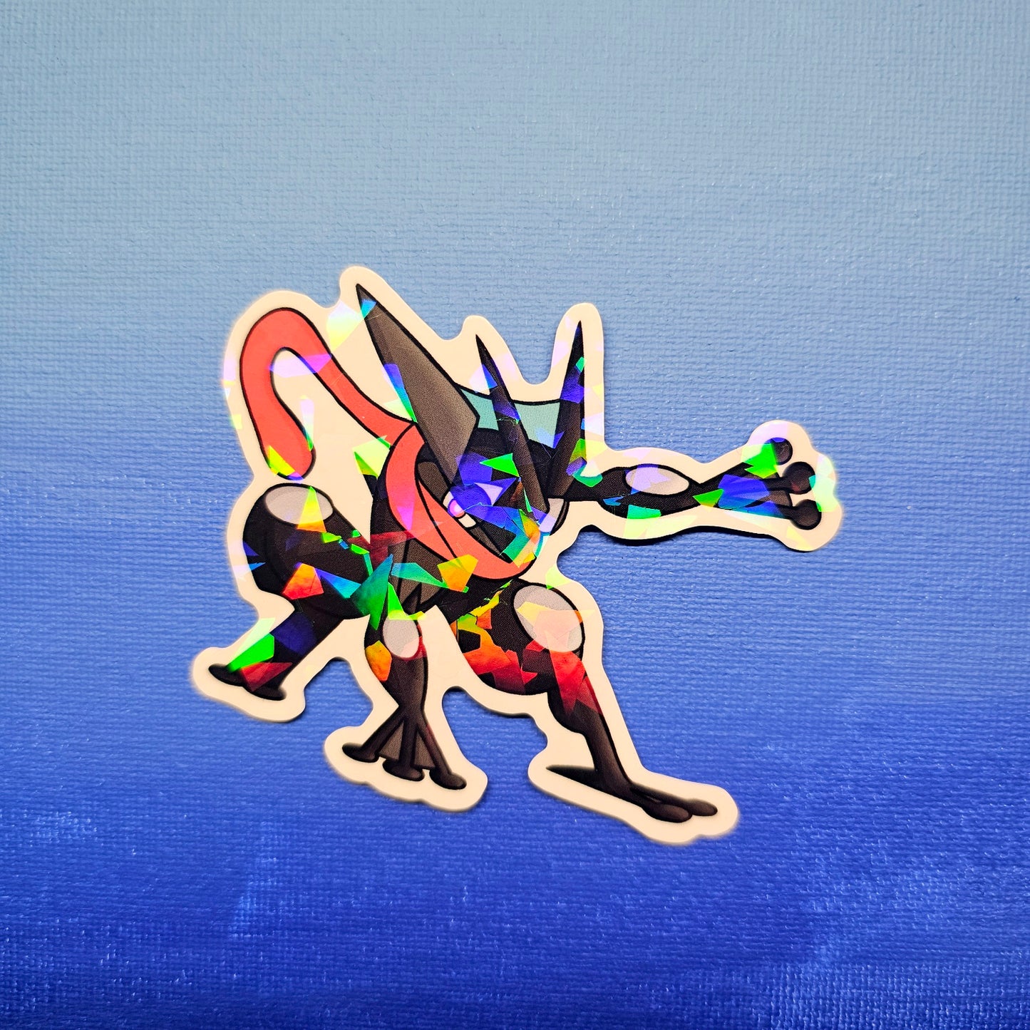 Shiny Holographic Greninja "Superhero" Pose Vinyl Sticker (3")
