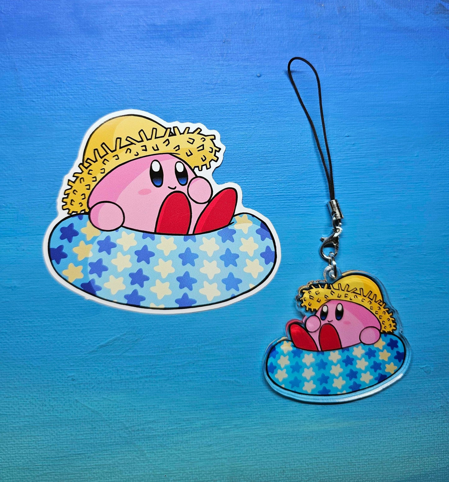 Double-Sided Kirby Summer Star Floatie Charm