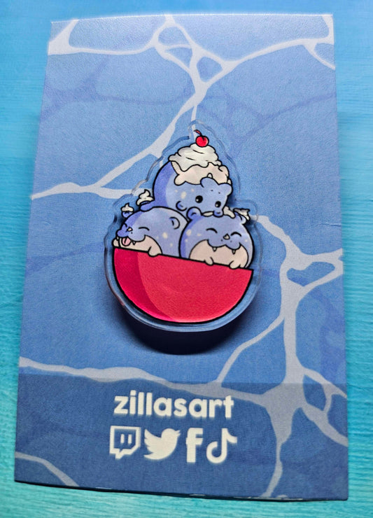 Spheal Ice Cream Pin 30mm