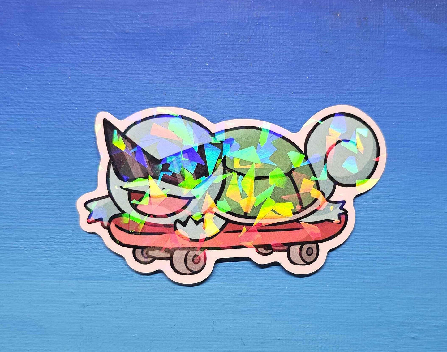 Shiny Cool Squirtle Skateboard Sticker