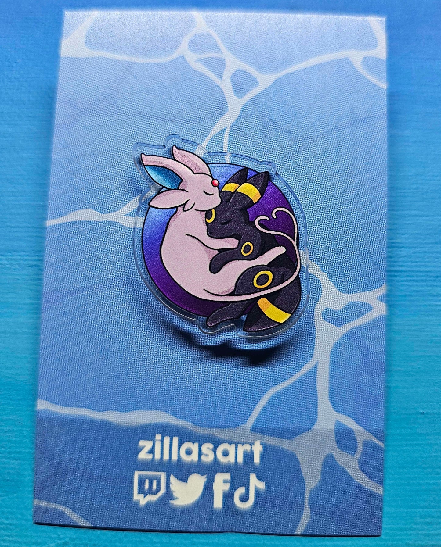 Espeon/Umbreon Cuddling Pin 30mm