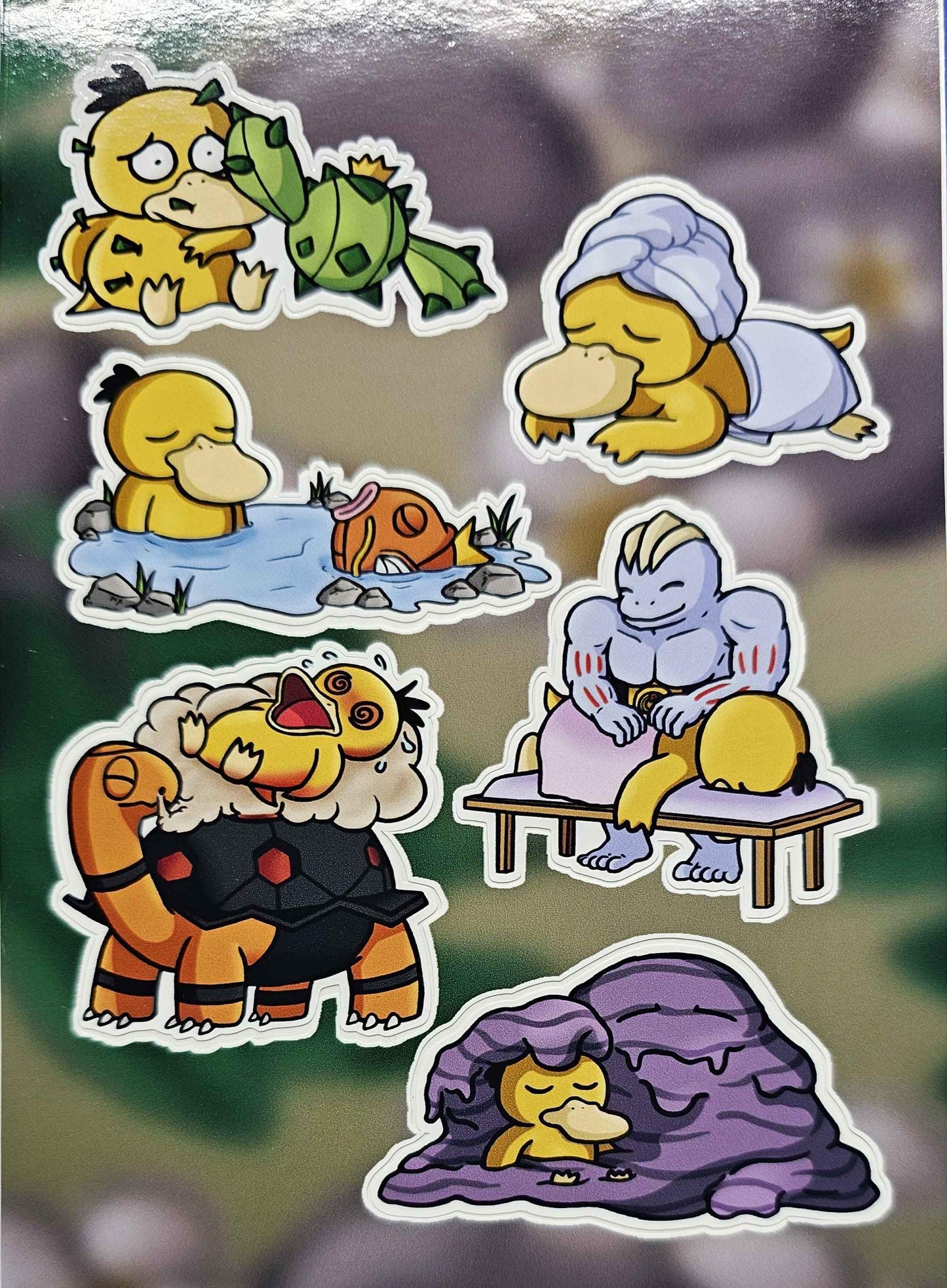 A6 Psyduck's Spa Day Sticker Sheet