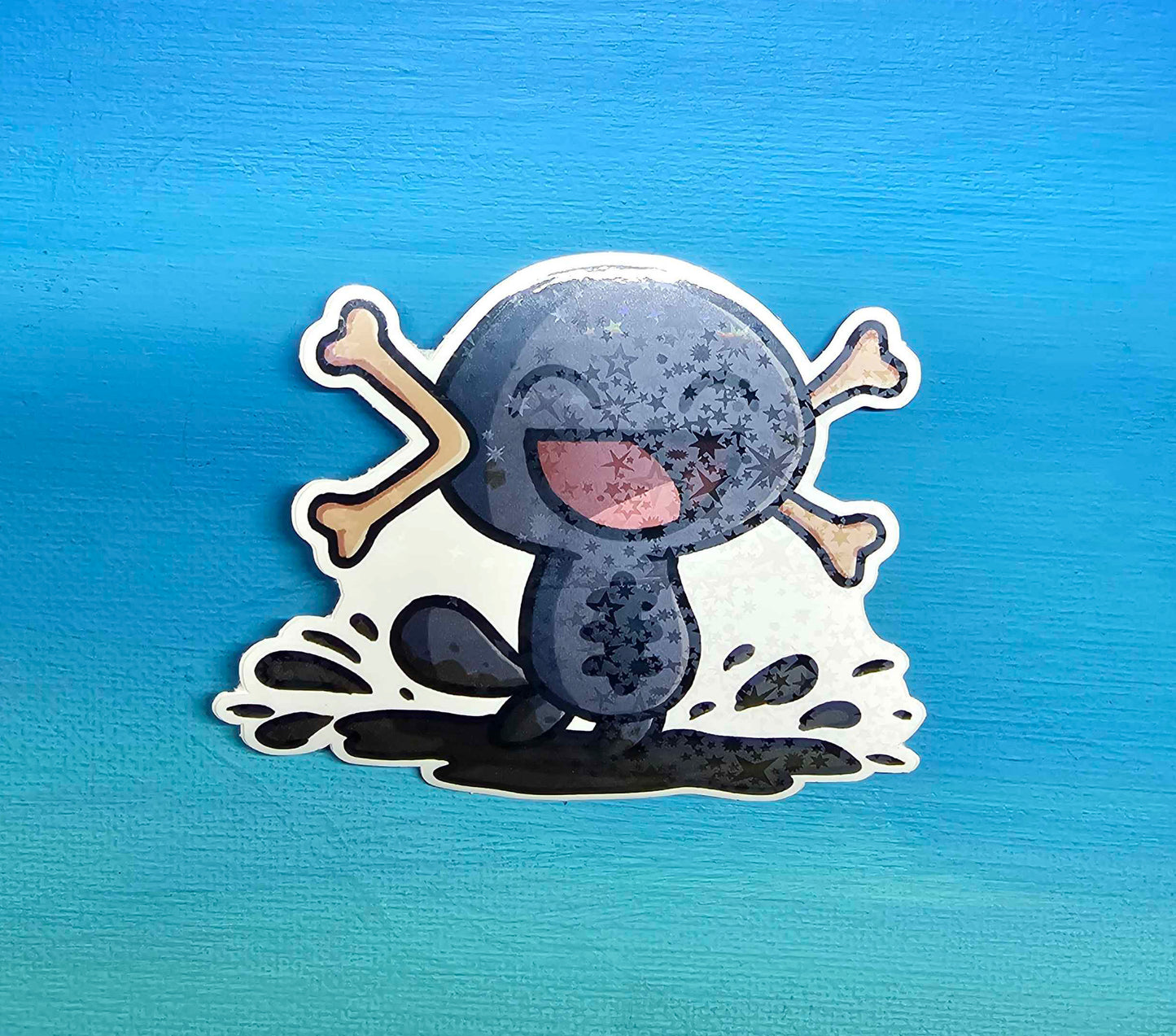 Shiny Paldean Wooper Splashing in Mud Sticker