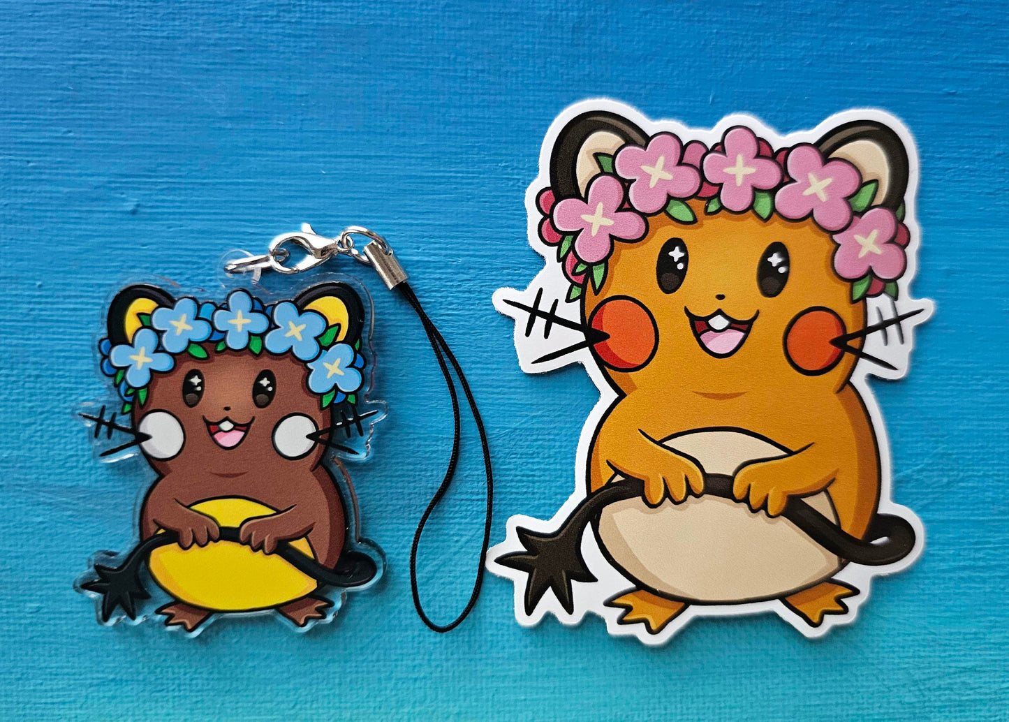 Double-Sided Dedenne Flower Crown Charm