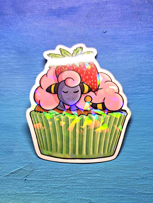 Shiny Holographic Mareep Sheep Cake Sticker