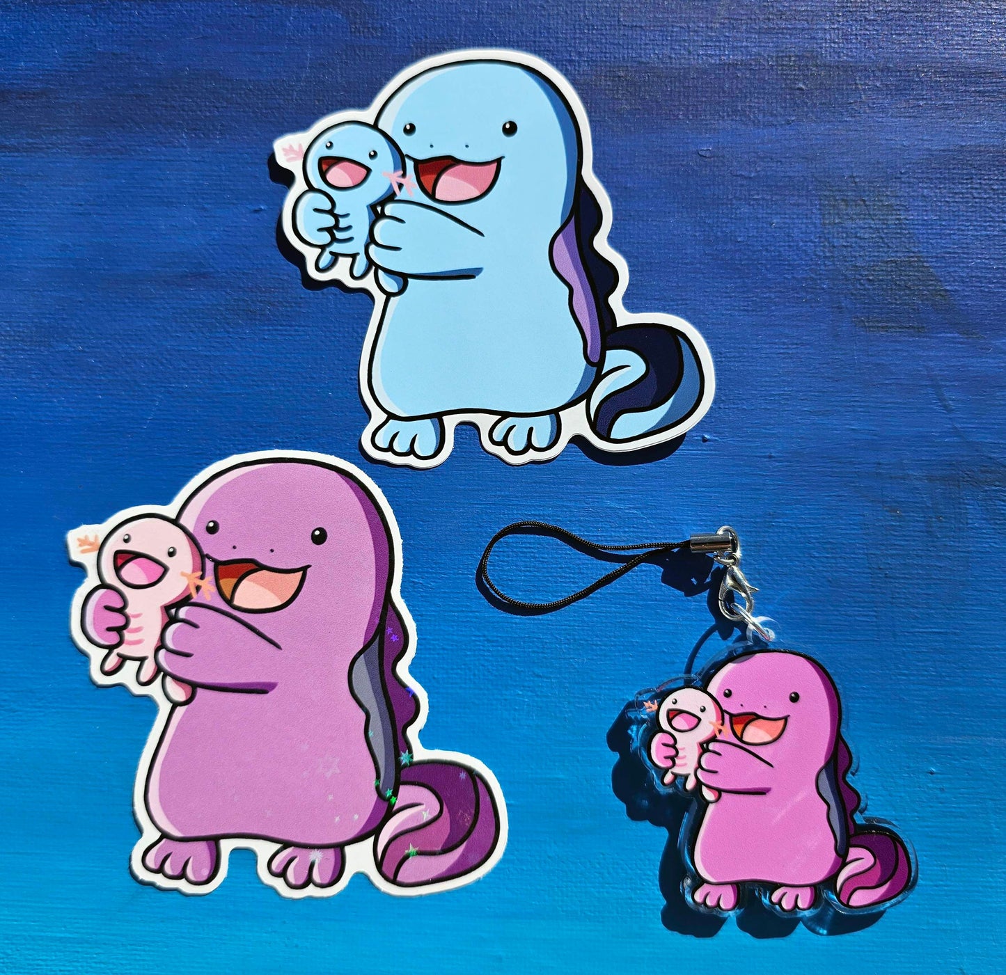 Shiny Quagsire Holding Wooper Sticker