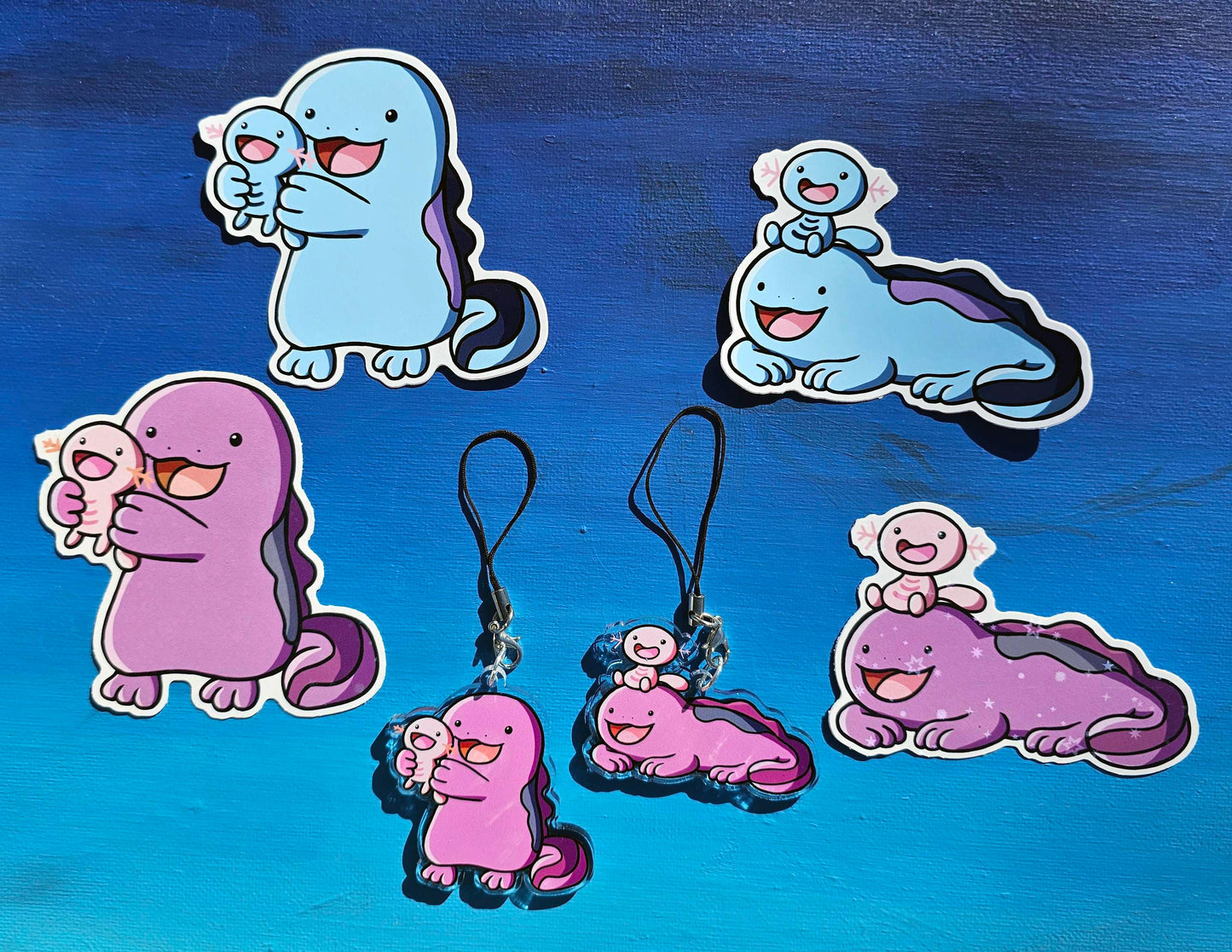 Shiny Quagsire Holding Wooper Sticker