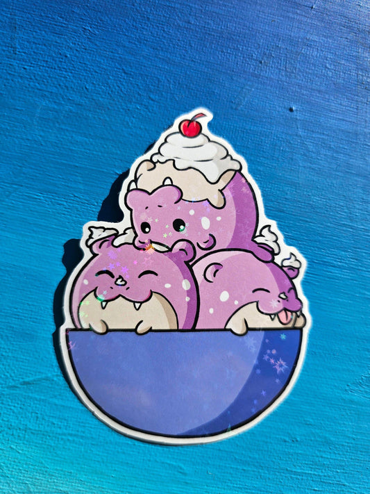 Shiny Holographic Bowl of Spheals Sticker