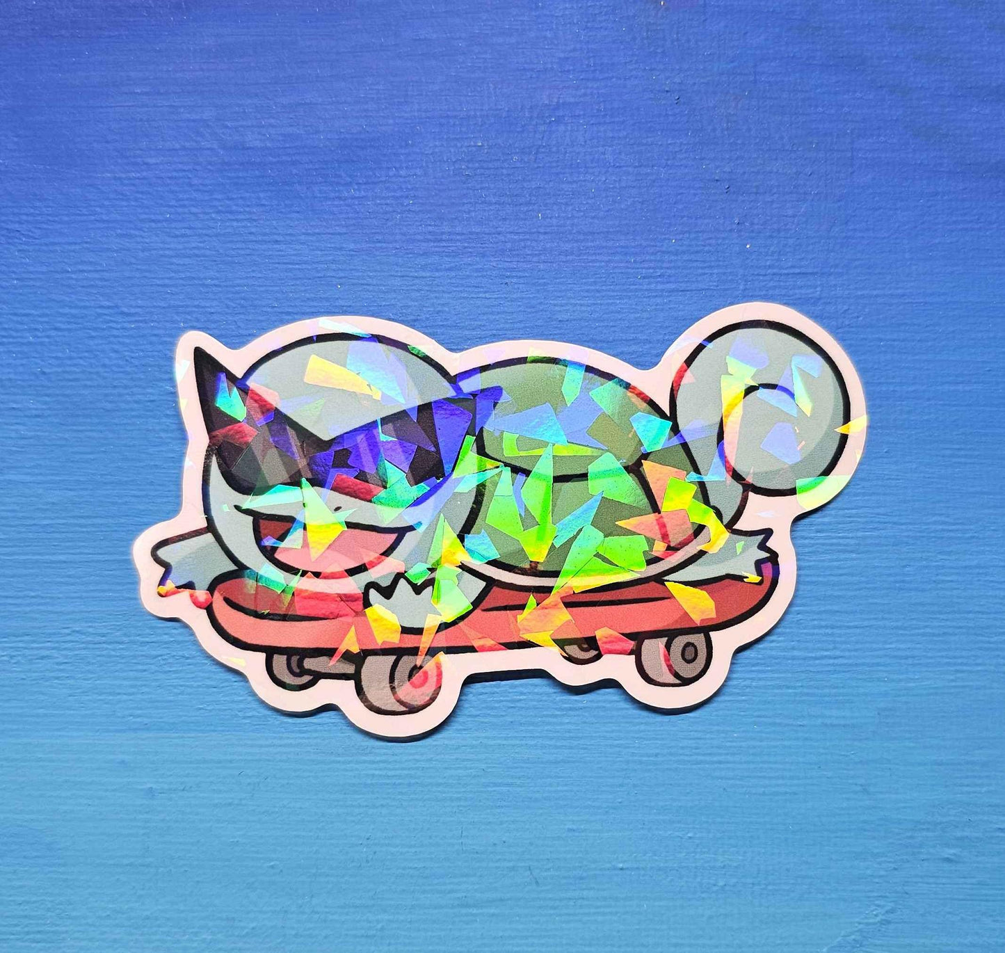 Shiny Cool Squirtle Skateboard Sticker