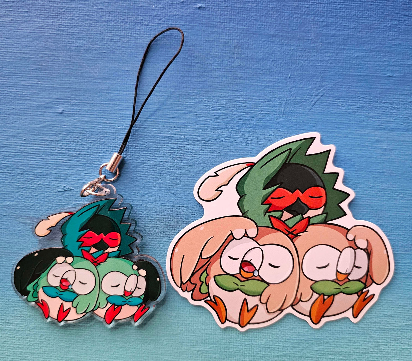 Double-Sided Owl-Pile Rowlet Decidueye Charm