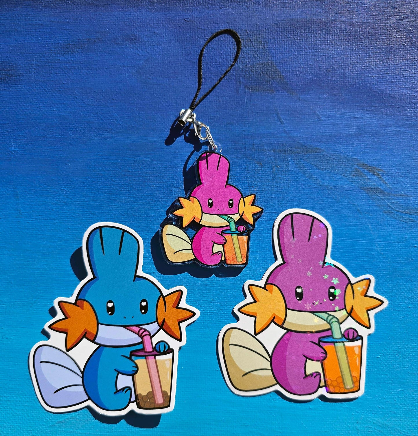 Boba-kip Sticker + Charm Bundle