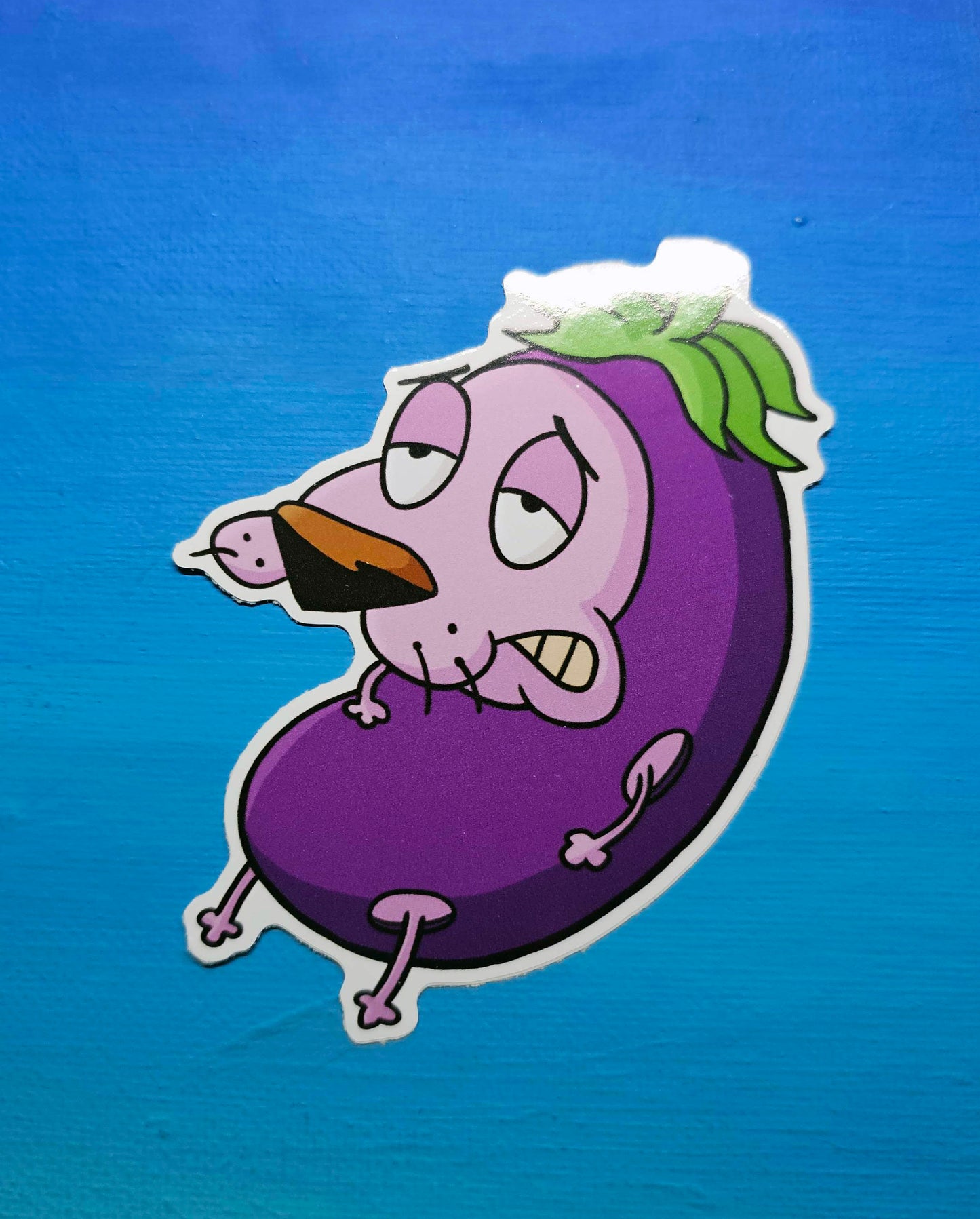 Eggplant Courage Sticker