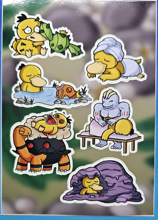 A6 Psyduck's Spa Day Sticker Sheet