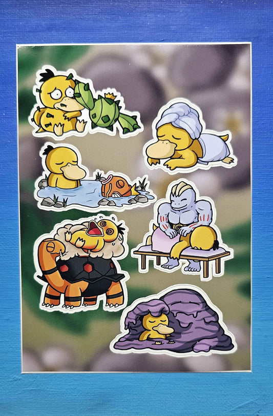 A6 Psyduck's Spa Day Sticker Sheet