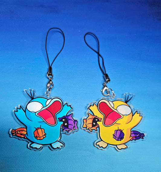 Double-Sided Psyduck Shellder Clamp Charm