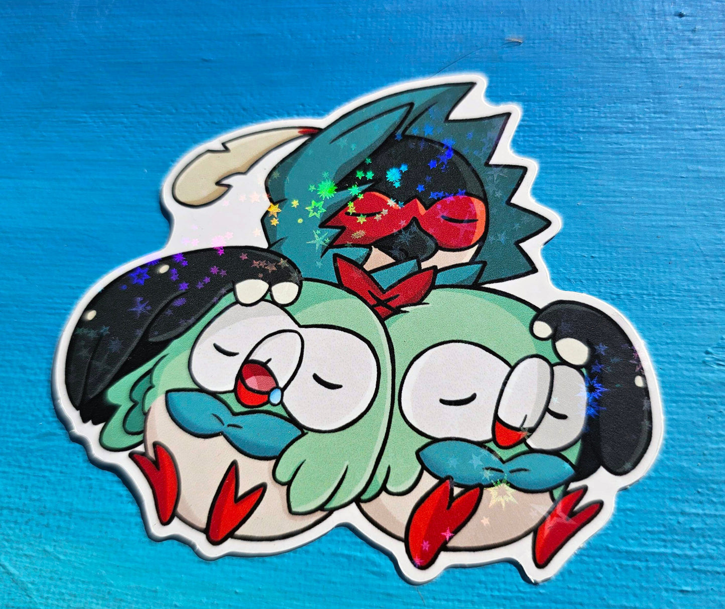 Shiny Rowlet + Decidueye Owl-pile Sticker
