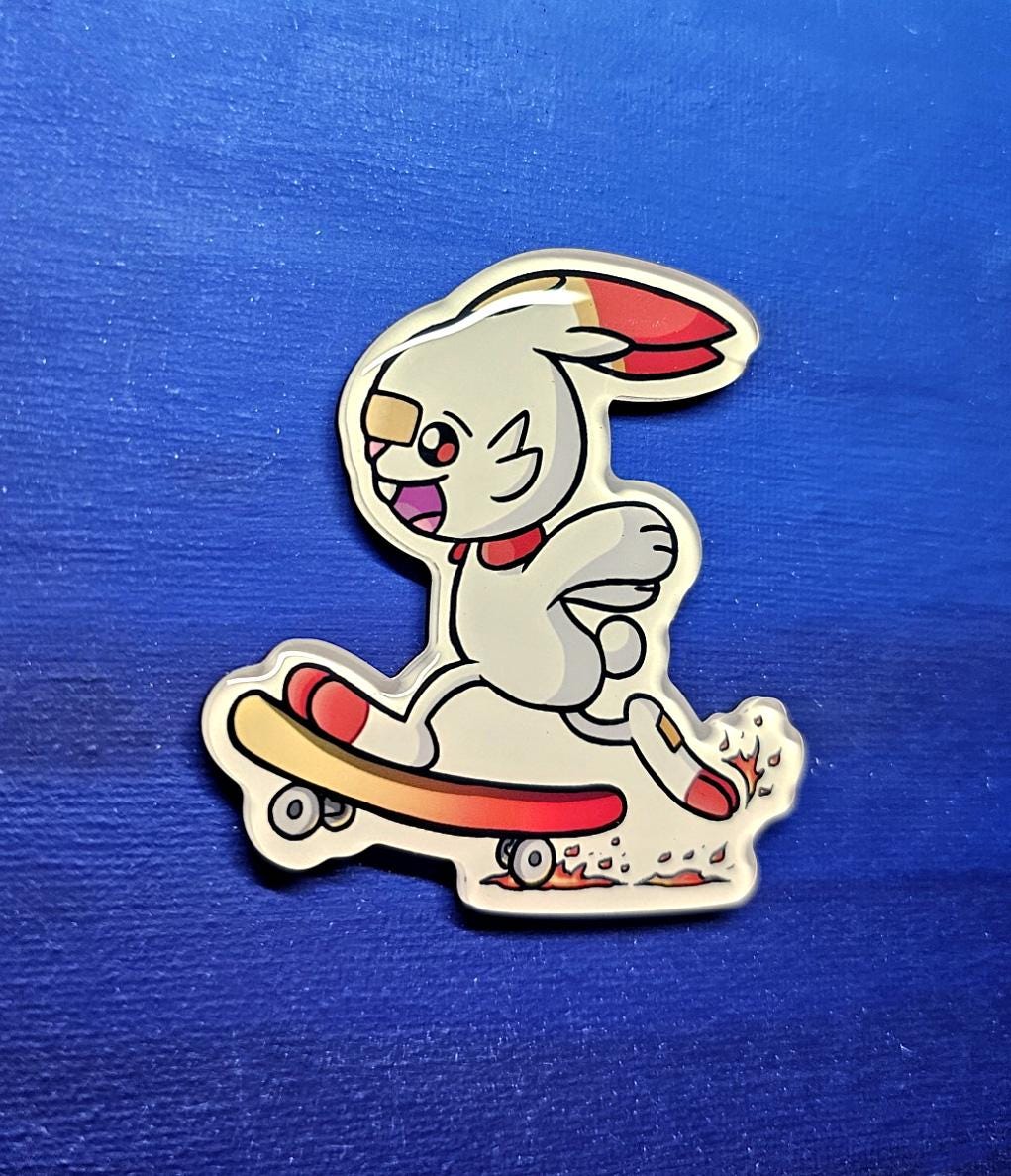 Scorbunny Skater Magnet