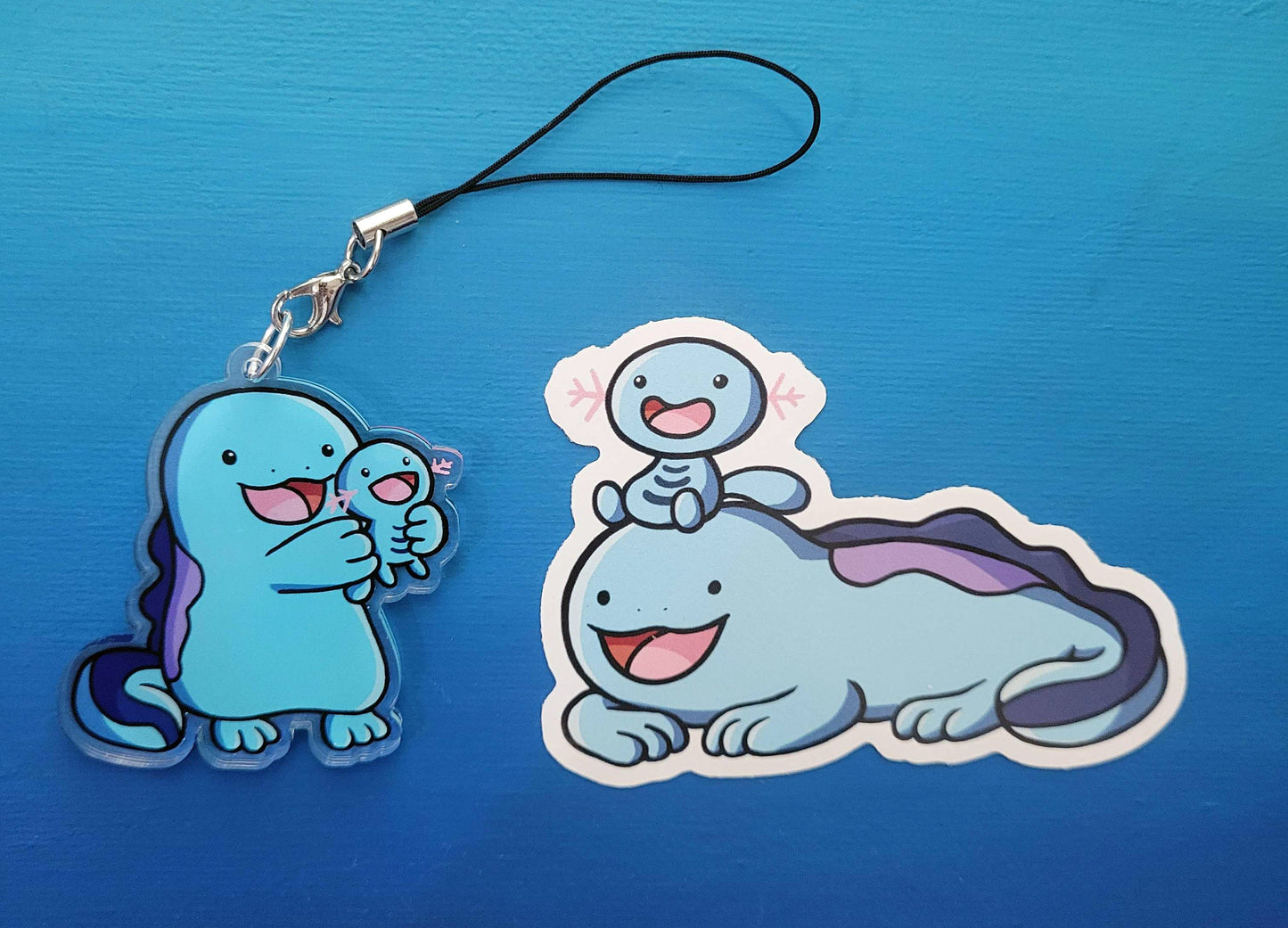 Quagsire + Wooper Laying Sticker