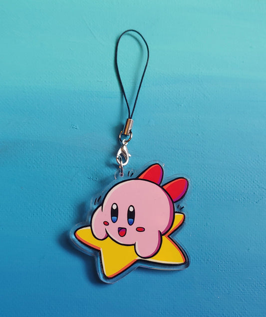 Double-Sided Star Surfing Kirby Charm