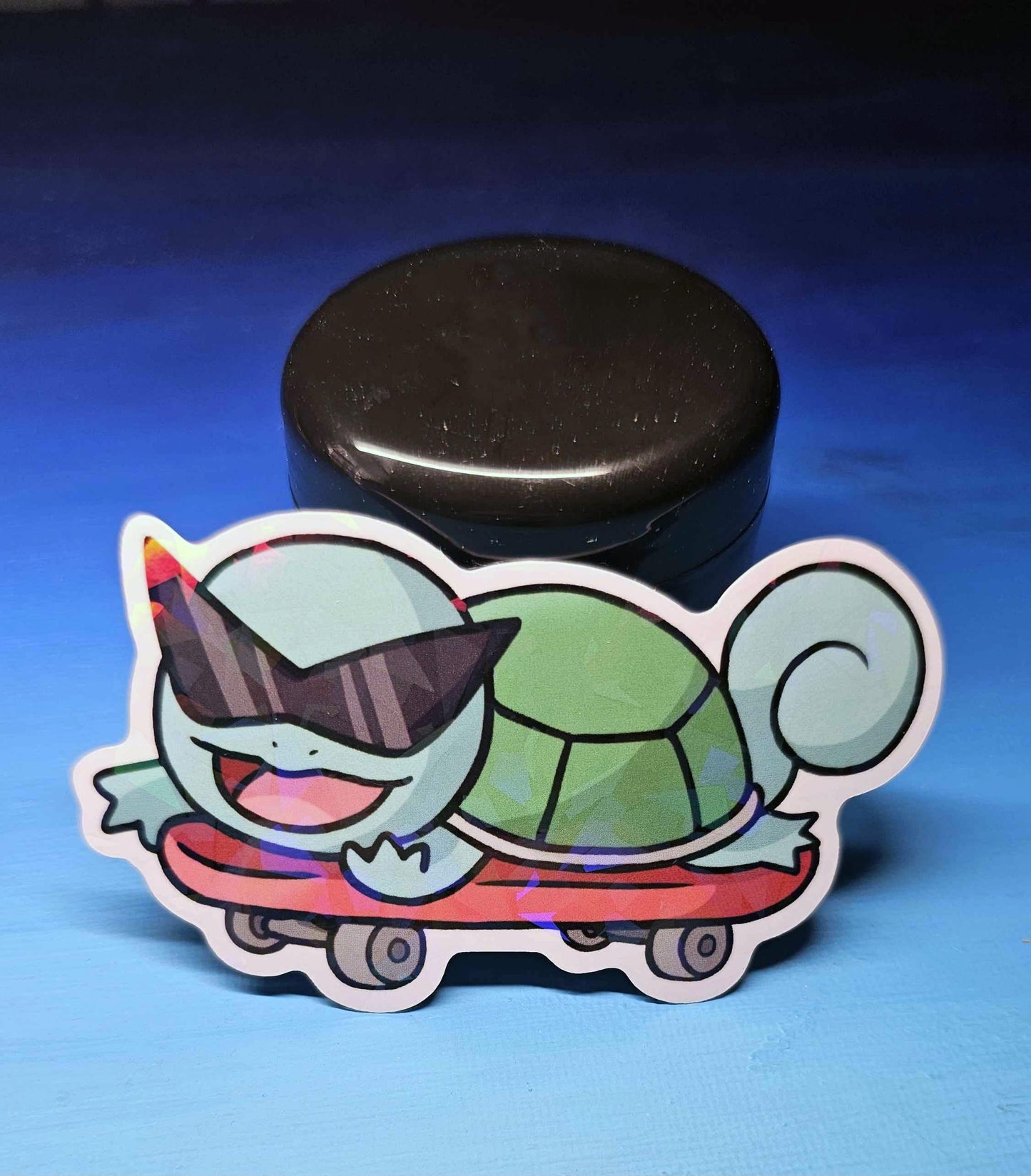 Shiny Cool Squirtle Skateboard Sticker