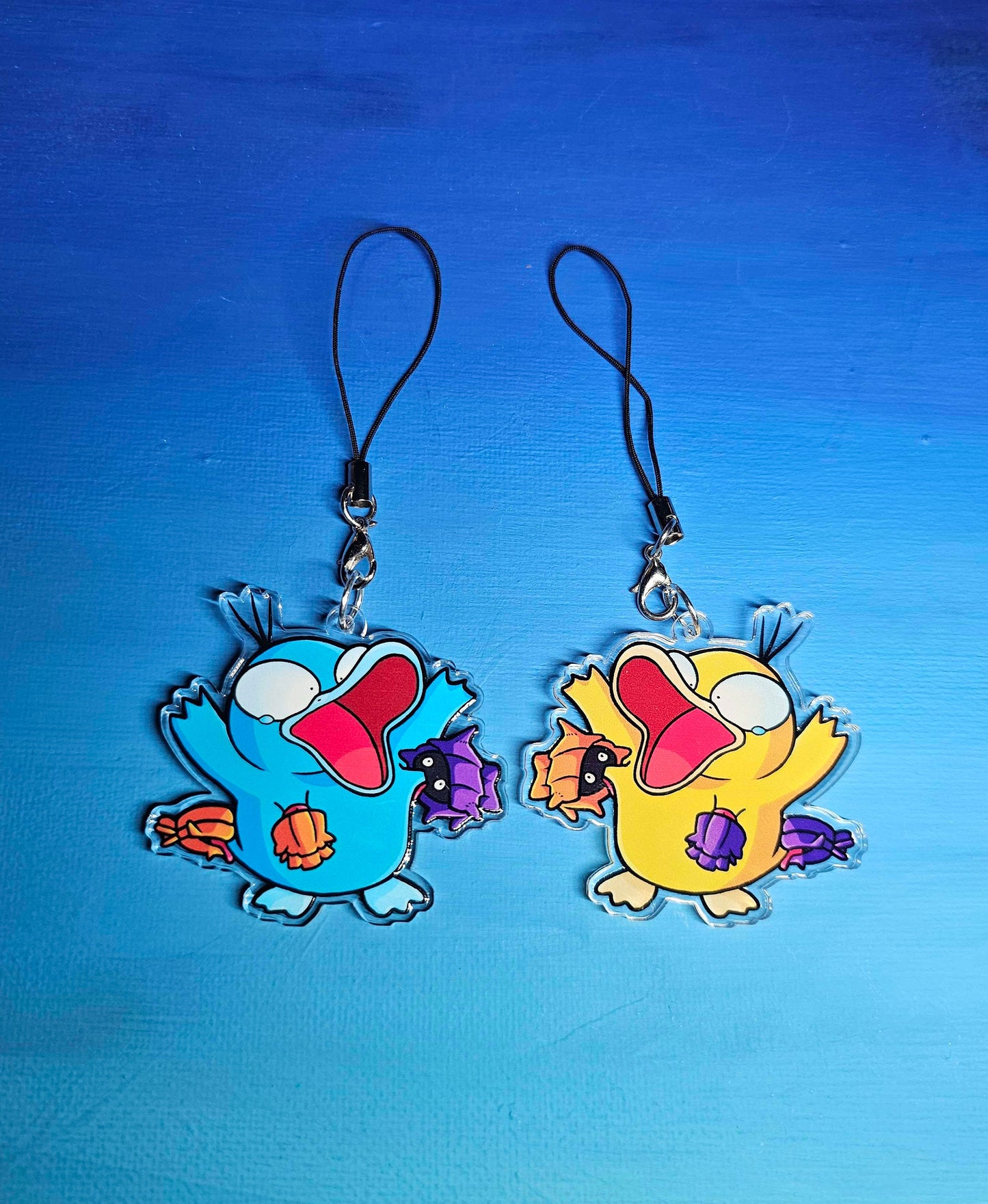 Double-Sided Psyduck Shellder Clamp Charm