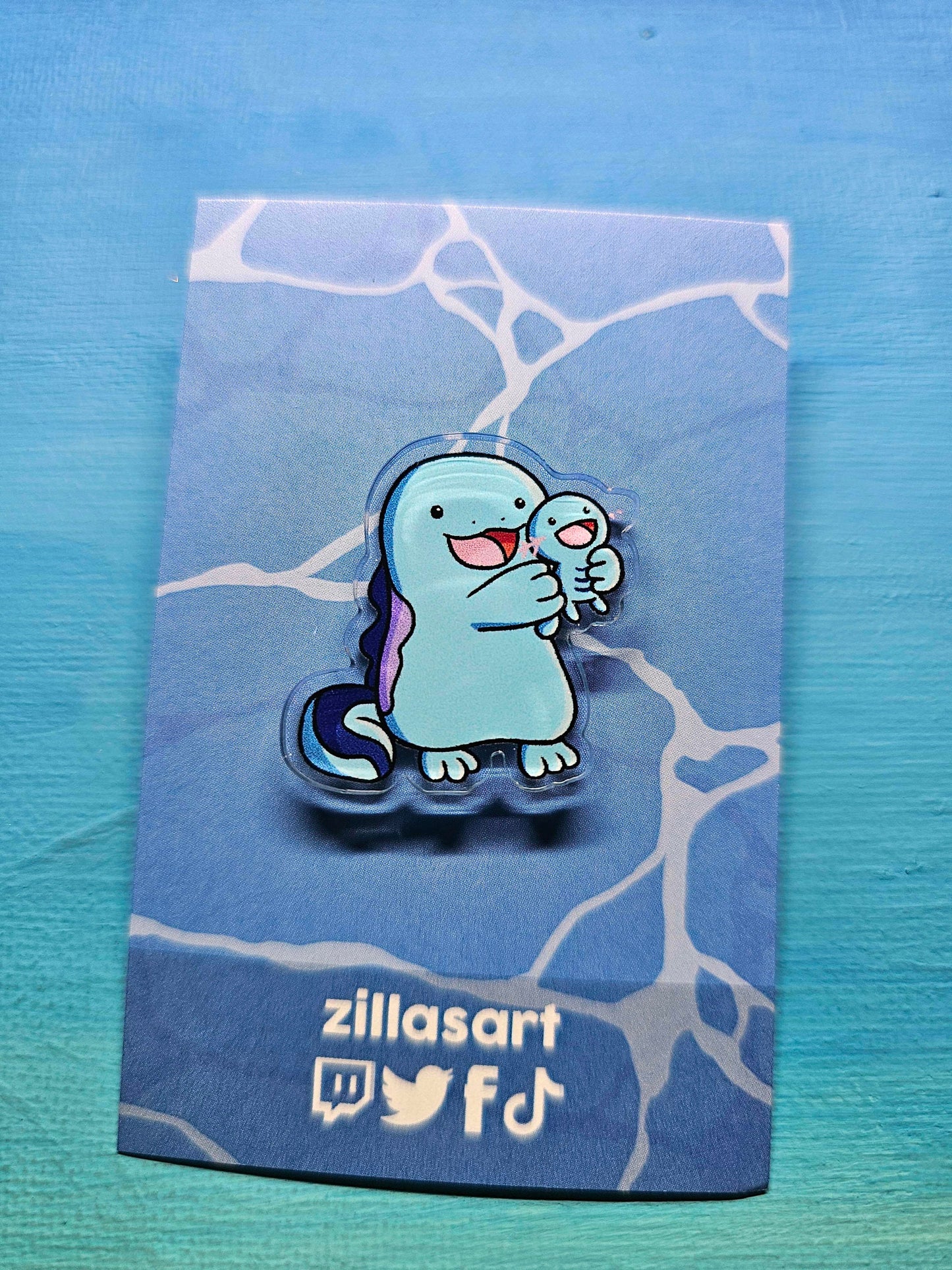 Quagsire Holding Wooper Pin 30mm
