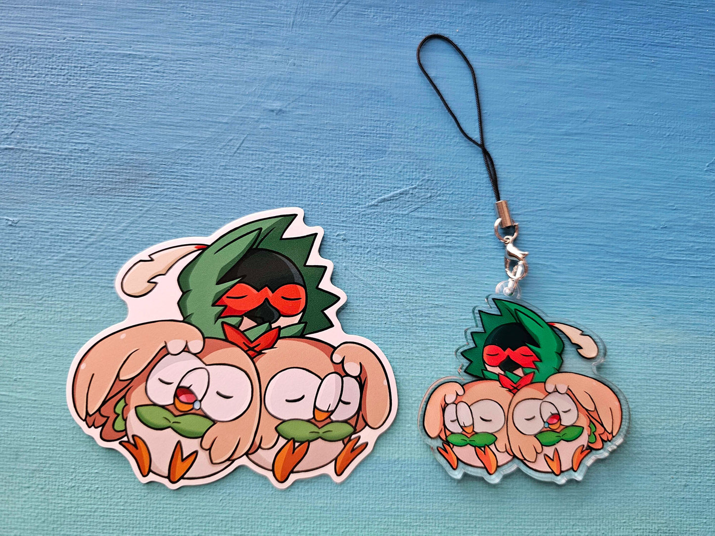 Double-Sided Owl-Pile Rowlet Decidueye Charm