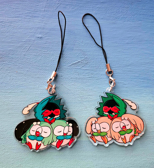 Double-Sided Owl-Pile Rowlet Decidueye Charm