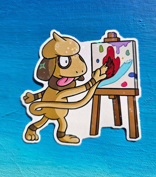 Shiny Smeargle Painting Canvas Sticker