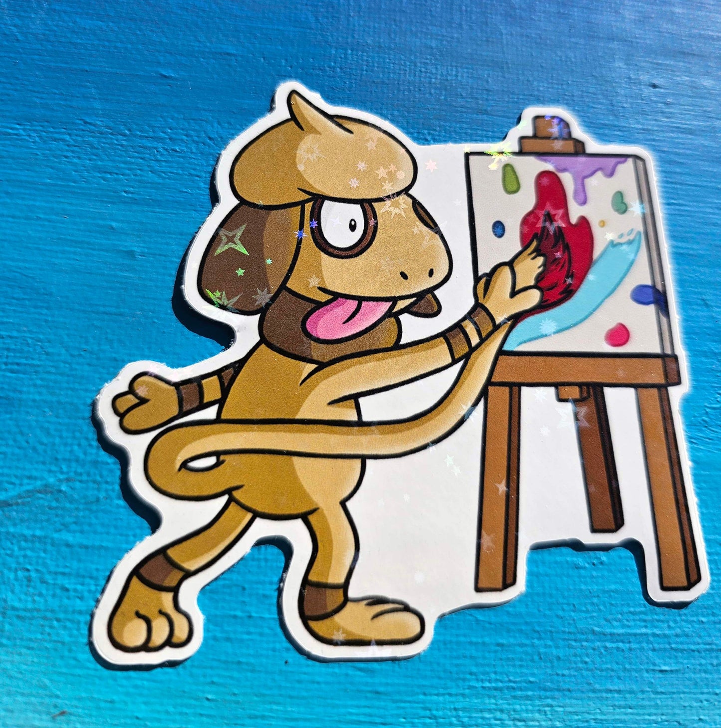 Shiny Smeargle Painting Canvas Sticker