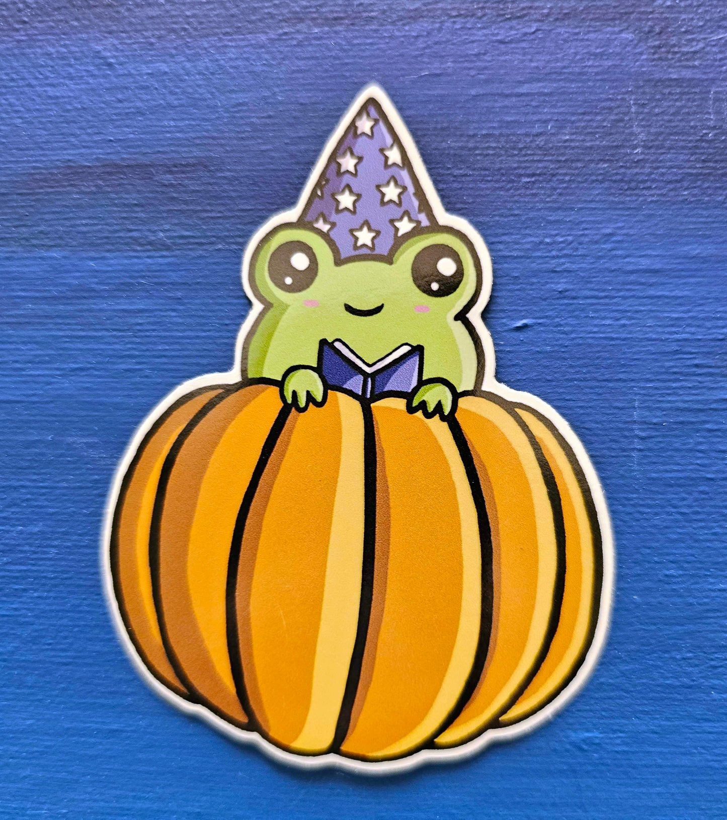 Pumpkin Wizard Frog Sticker