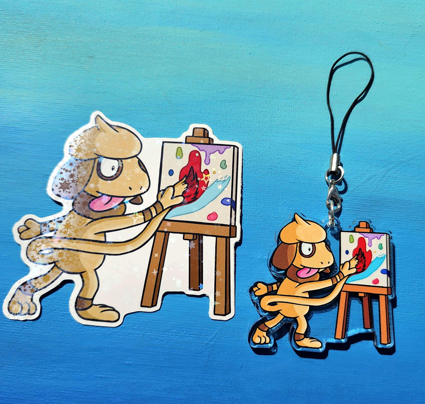 Double-Sided Smeargle Painting Canvas Charm