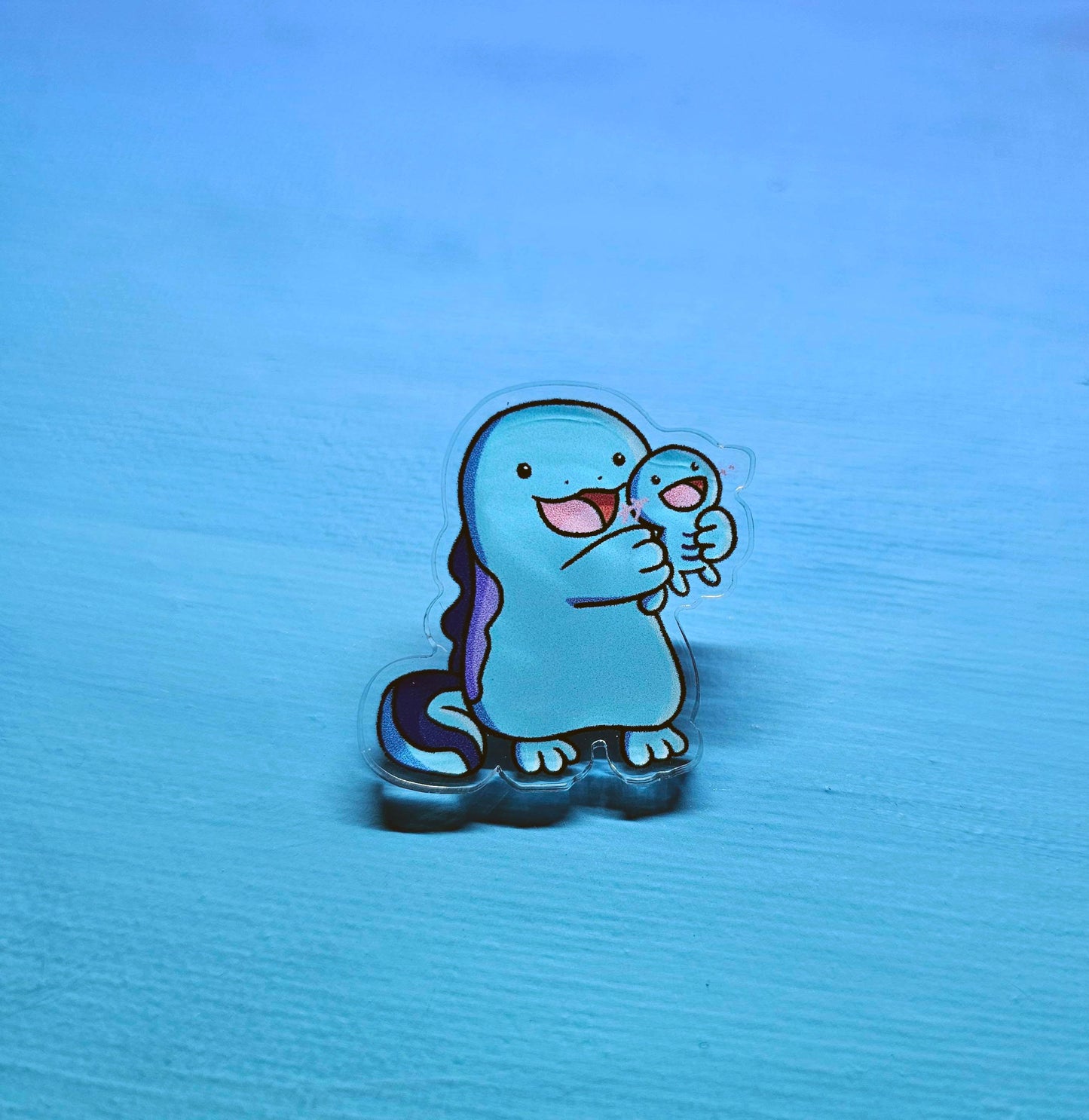 Quagsire Holding Wooper Pin 30mm