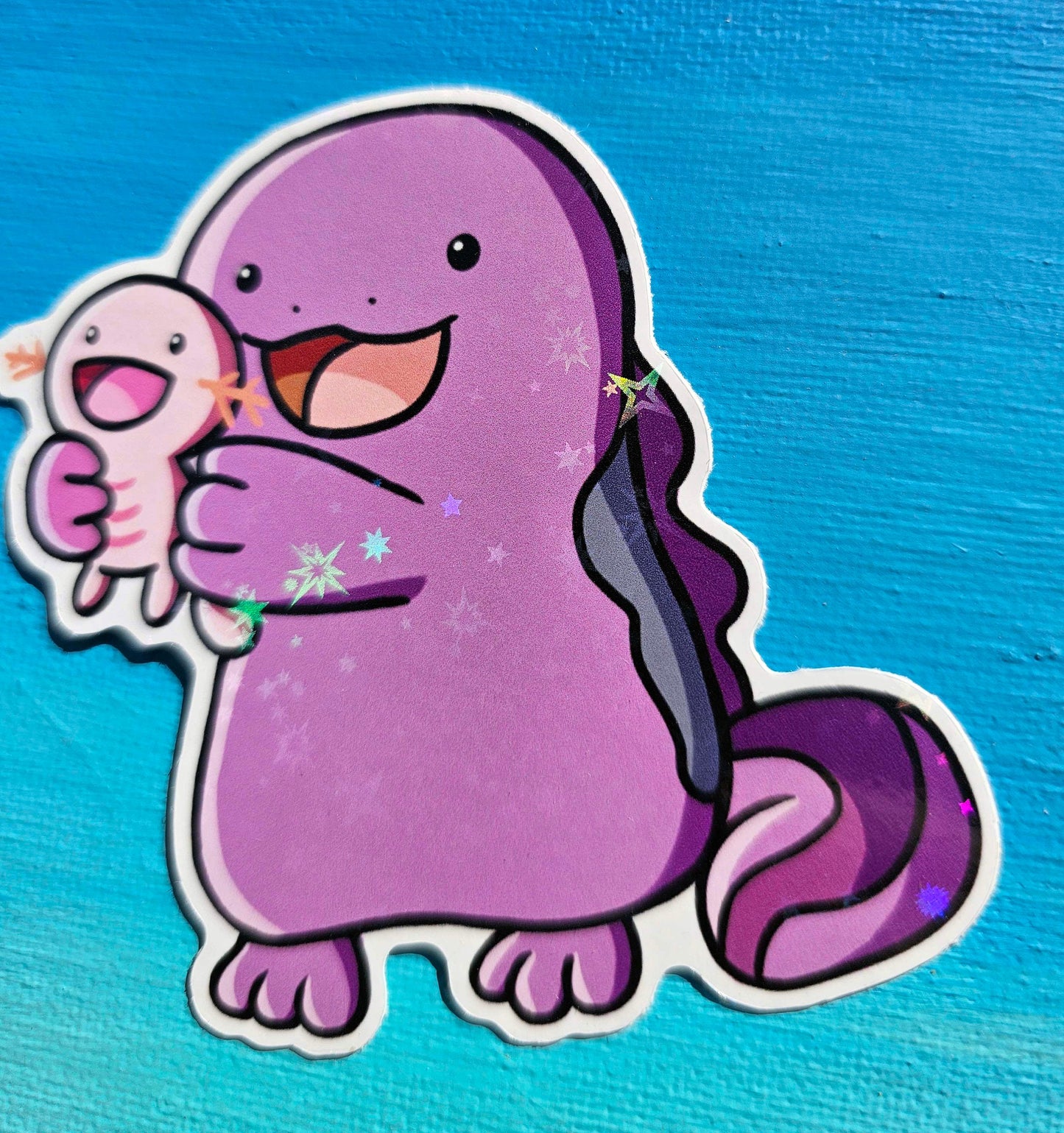 Shiny Quagsire Holding Wooper Sticker