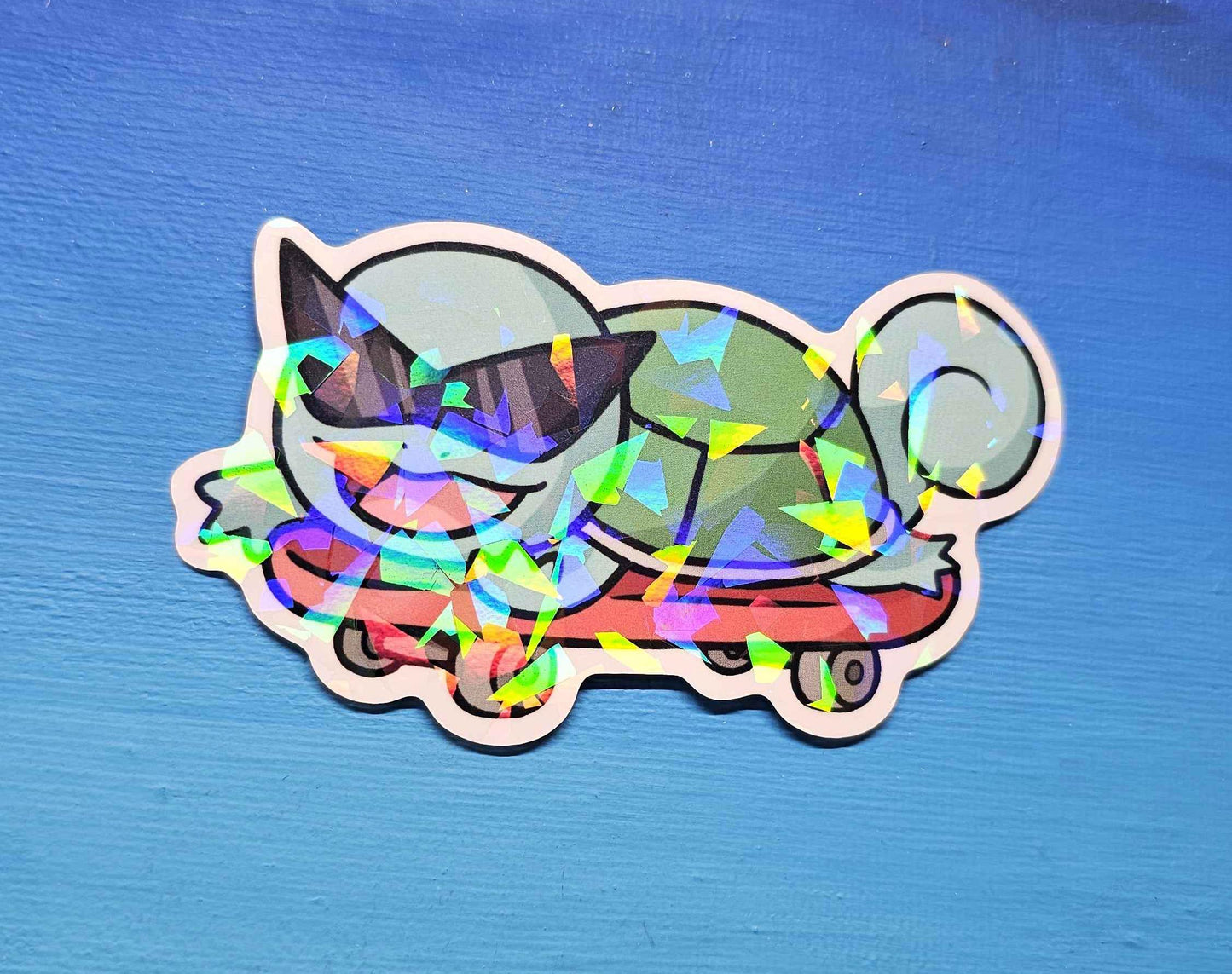 Shiny Cool Squirtle Skateboard Sticker