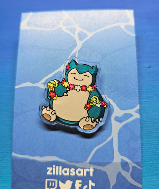 Snorlax + Comfey Pin 30mm