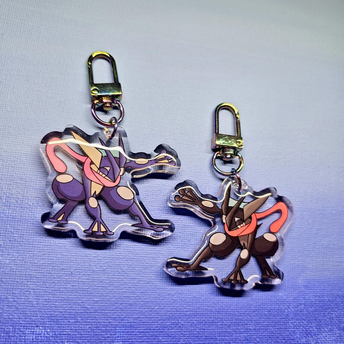 Double-Sided Acrylic Epoxy Greninja "Superhero" Pose Charm (2")