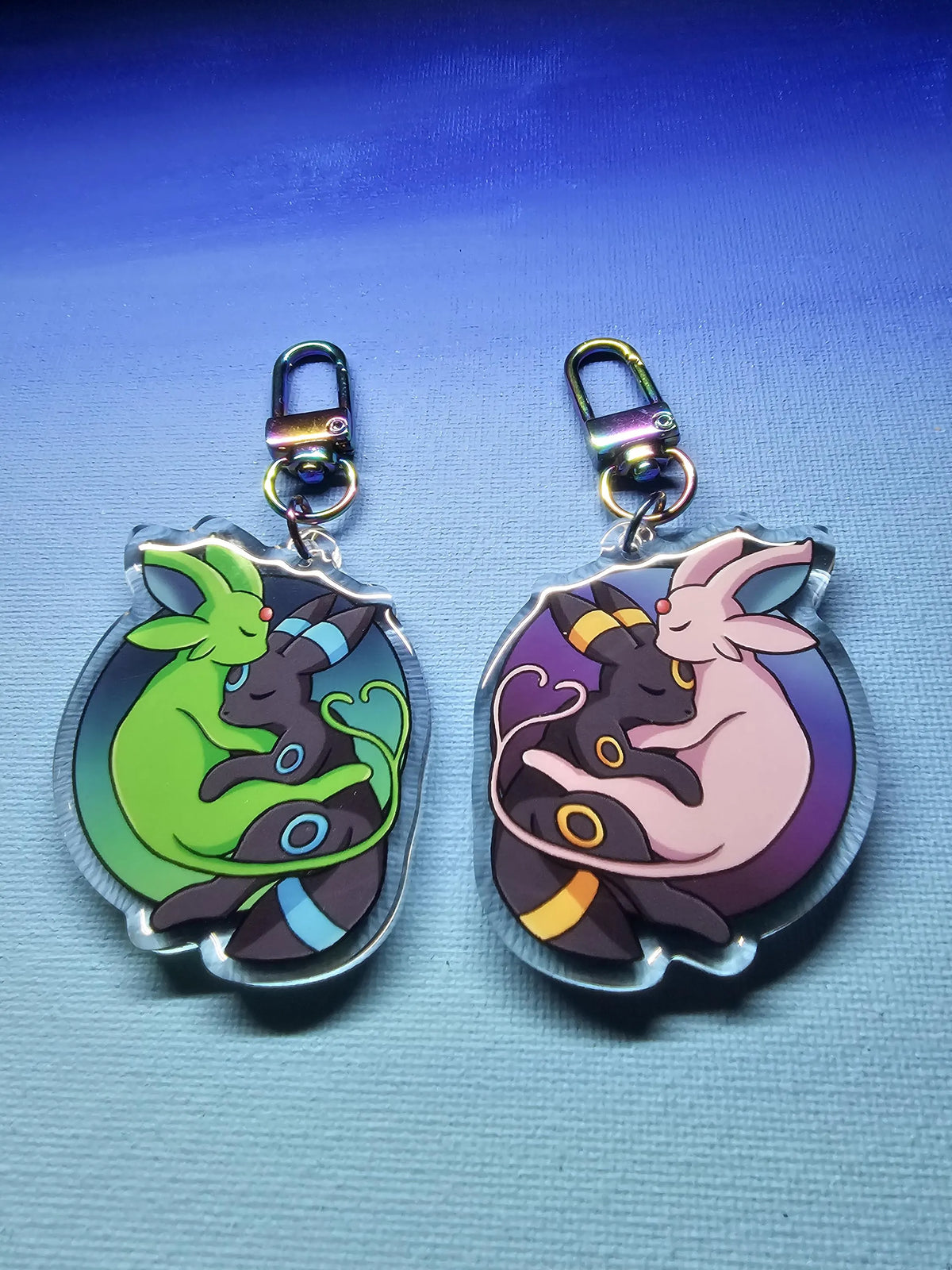 Double-Sided Espeon Umbreon Cuddling Charm